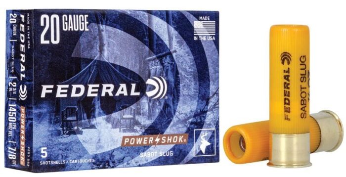 20 ga Federal Power-Shok 2 3-4 Sabot Slug (328 gr) ammo