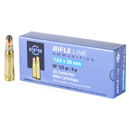 PPU 7.62x39mm 123 gr Soft Point