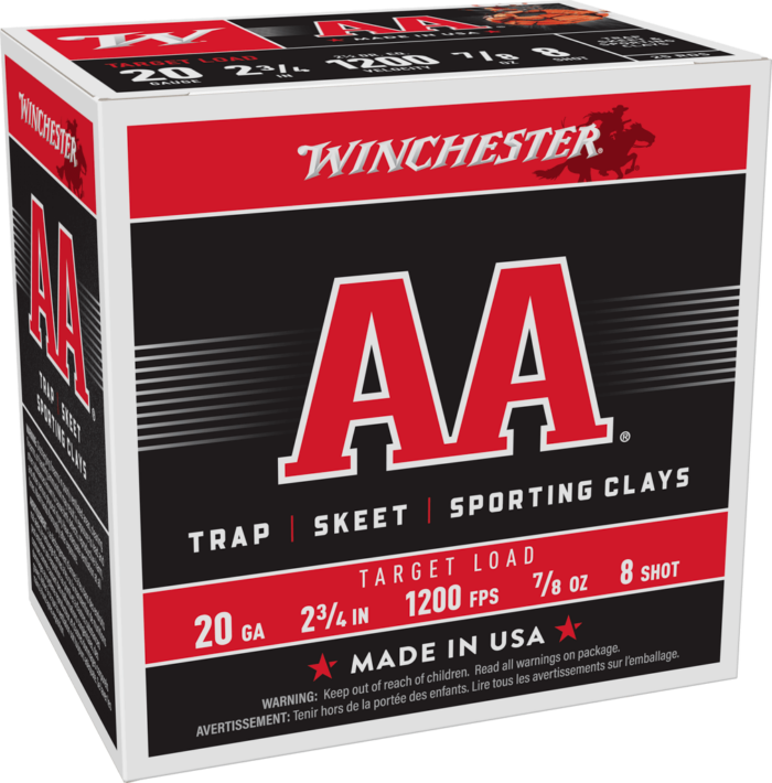 Winchester AA Target 20 Gauge 2 3-4 8 Shot